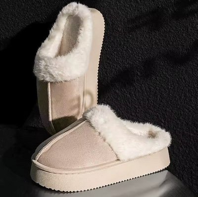 Women's Fur Snow Slippers Winter
