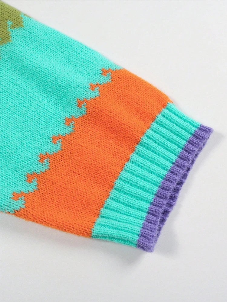 Color Block Knit Cardigan