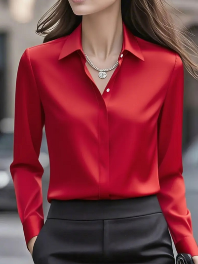 MARIELLE SATIN-LOOK BLOUSE