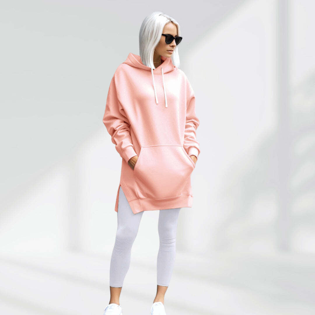 The Cozy Luxe Hoodie Dress Pink