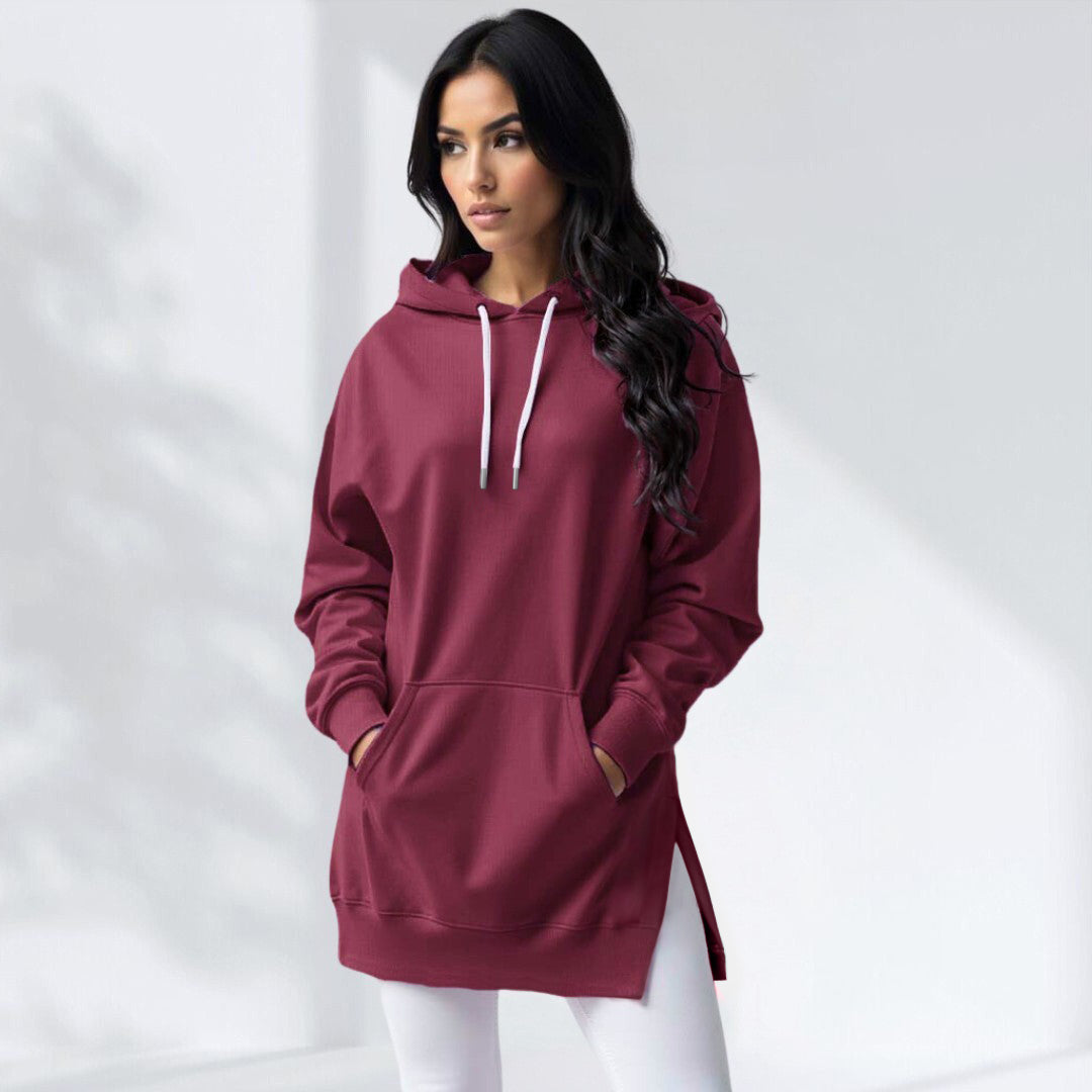 The Cozy Luxe Hoodie Dress Red