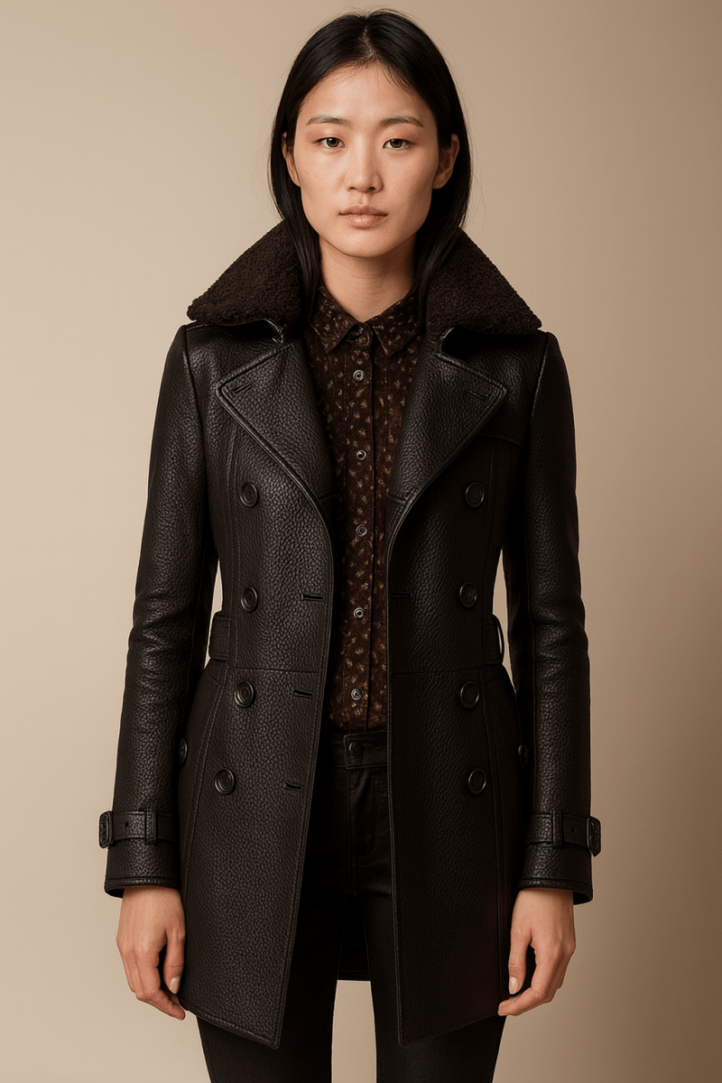 ALLESIA | ELEGANT LEATHER COAT