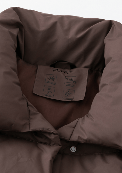 BLAIRE | EXTRA LONG LENGTH BULETED BUTTON PUFFER JACKET