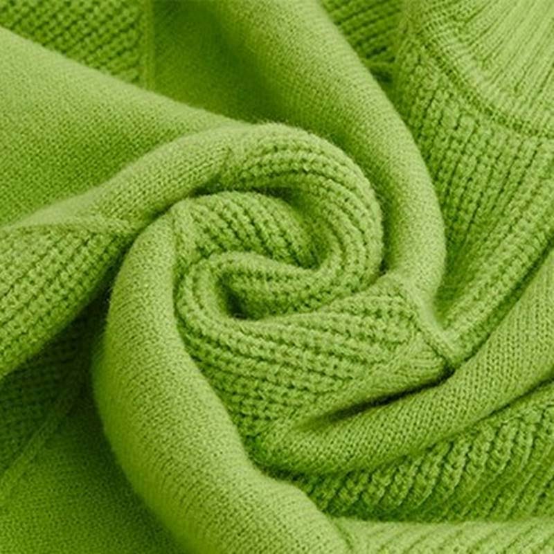 Casual Solid Color Knitted Sweater