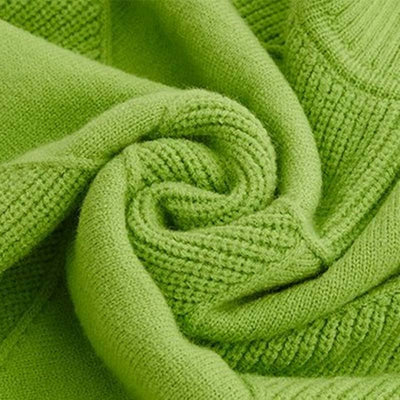 Casual Solid Color Knitted Sweater