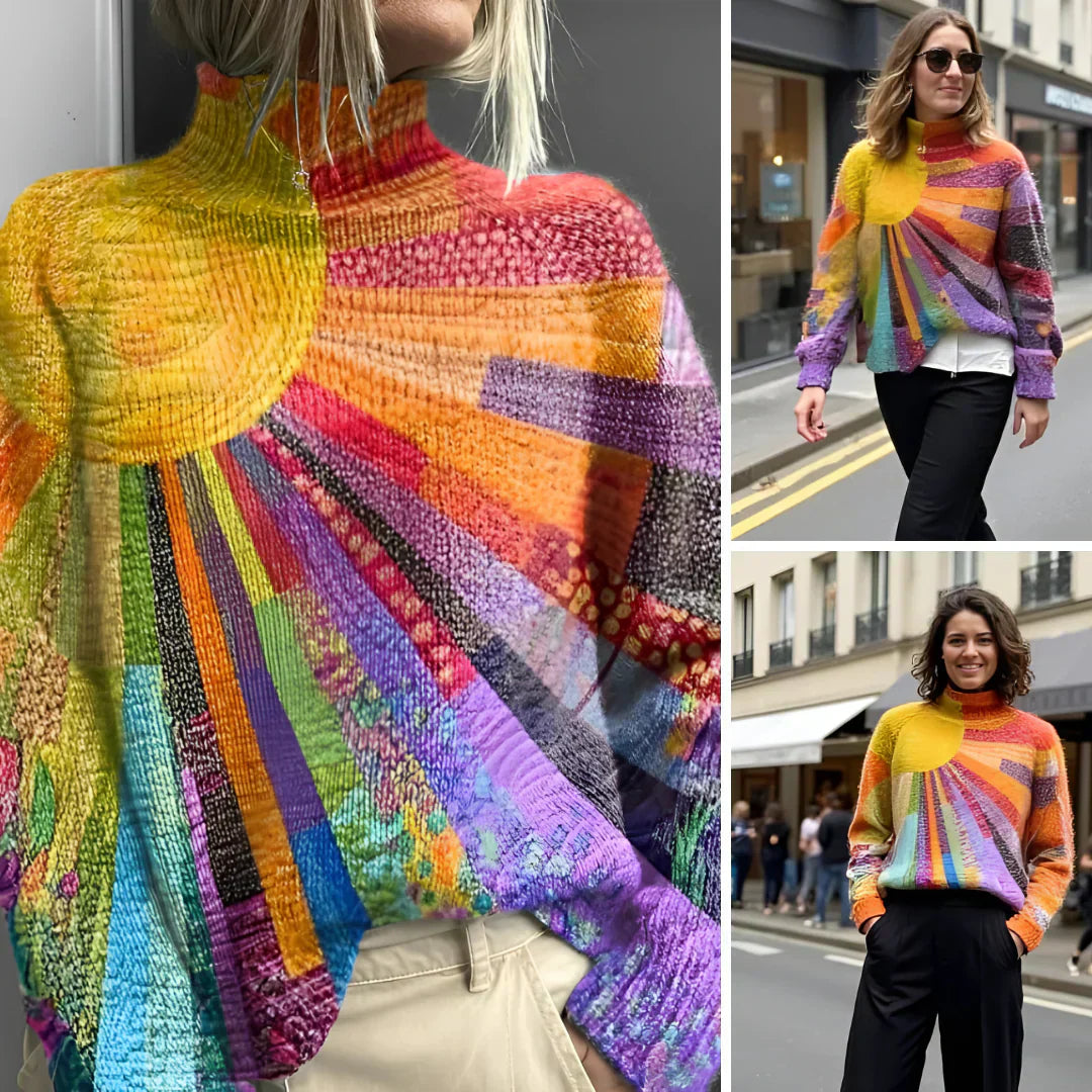ANNA™ | Sunshine patchwork turtleneck