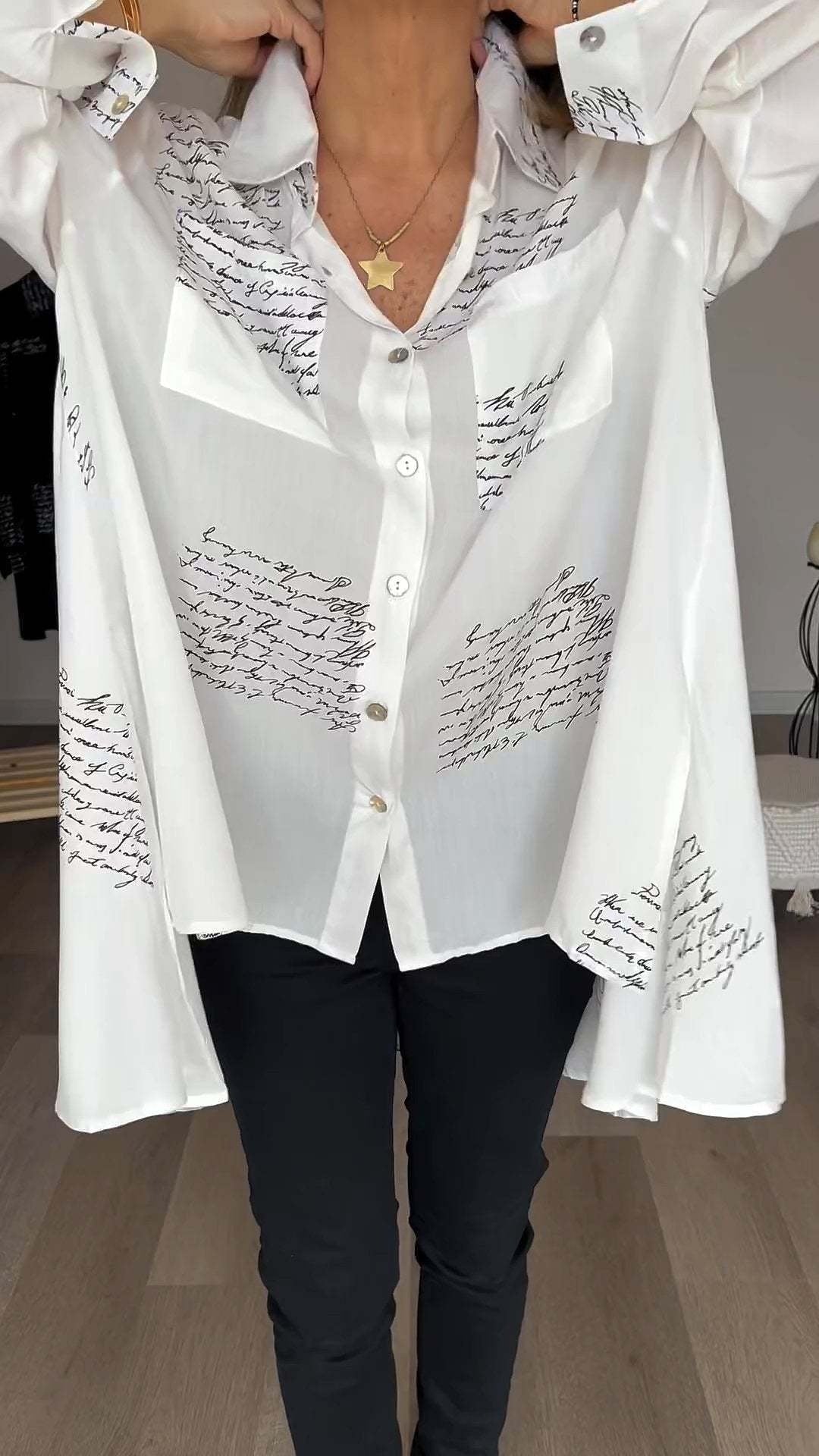 Zoey | Handwritten Button-Up Shirt