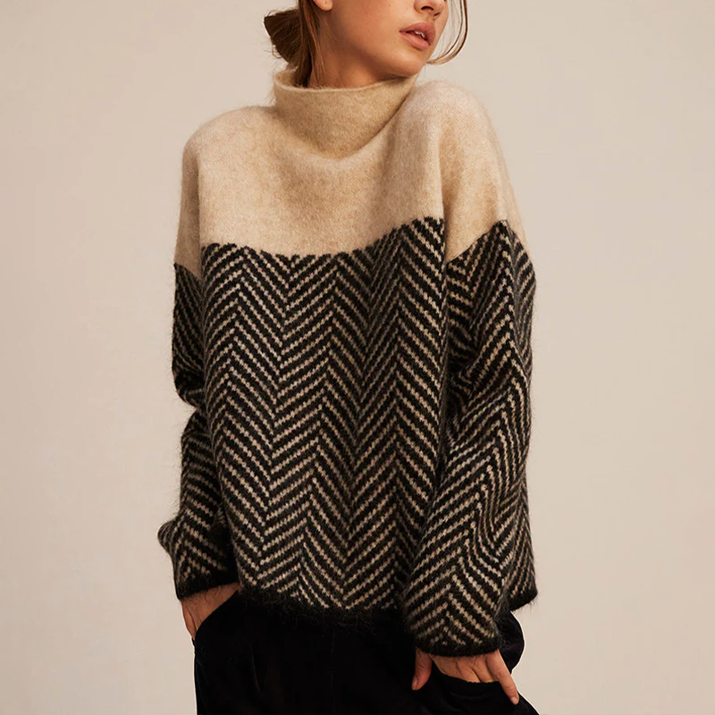 Isabelle | Trendy Short Sleeve High Neck Sweater
