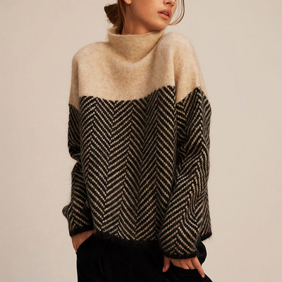 Isabelle | Trendy Short Sleeve High Neck Sweater