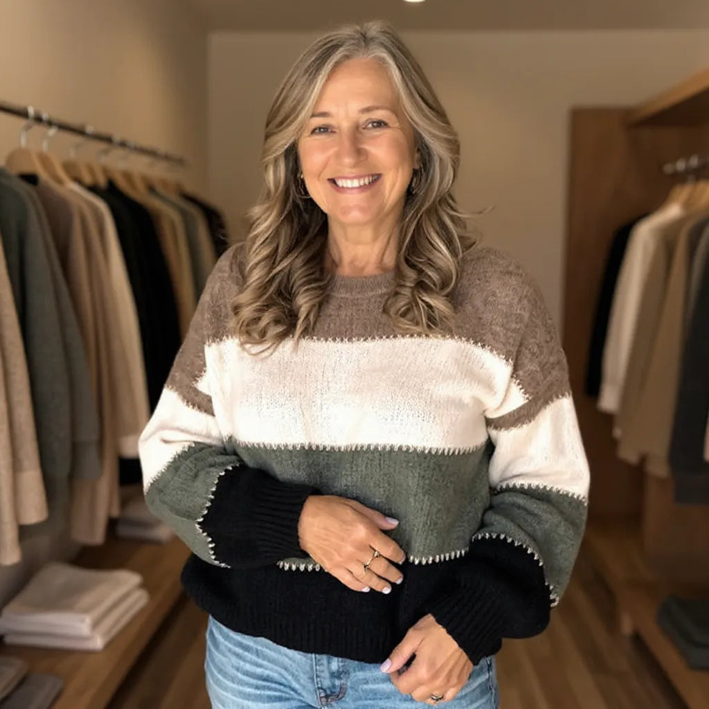 The Linda Sweater™  | Cozy Colorblock
