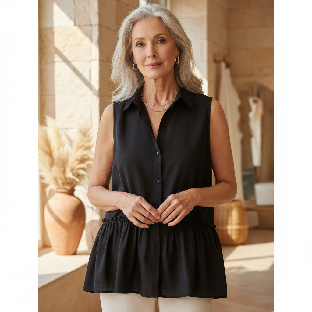 Aquira | Ruffle Buttoned Top