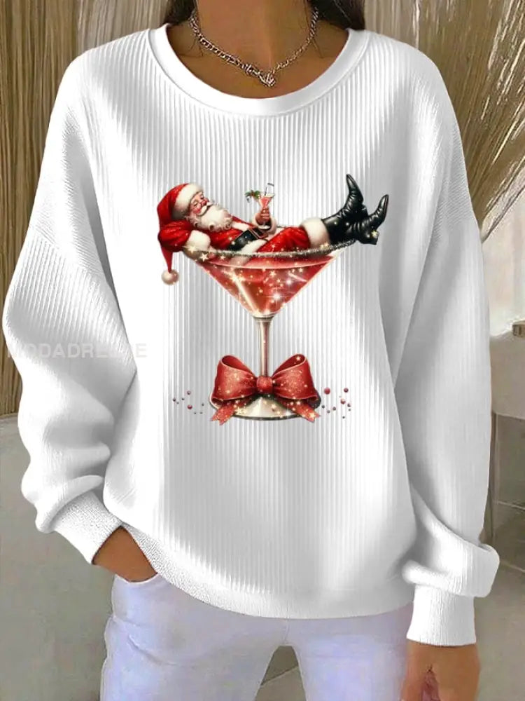Women's Christmas Santa Print Top