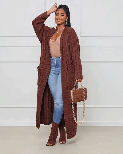 Theodora | V-Neck Long Casual Cardigan