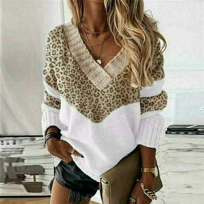 Fashionable Patchwork Knit Sweater