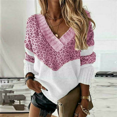 Fashionable Patchwork Knit Sweater