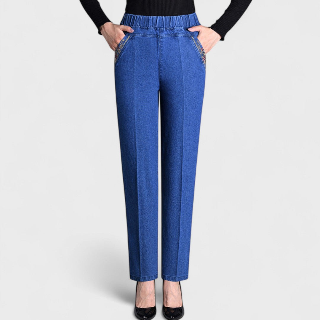 Maira | Women's jeans with side pockets and elastic waist