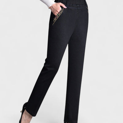 Maira | Women's jeans with side pockets and elastic waist