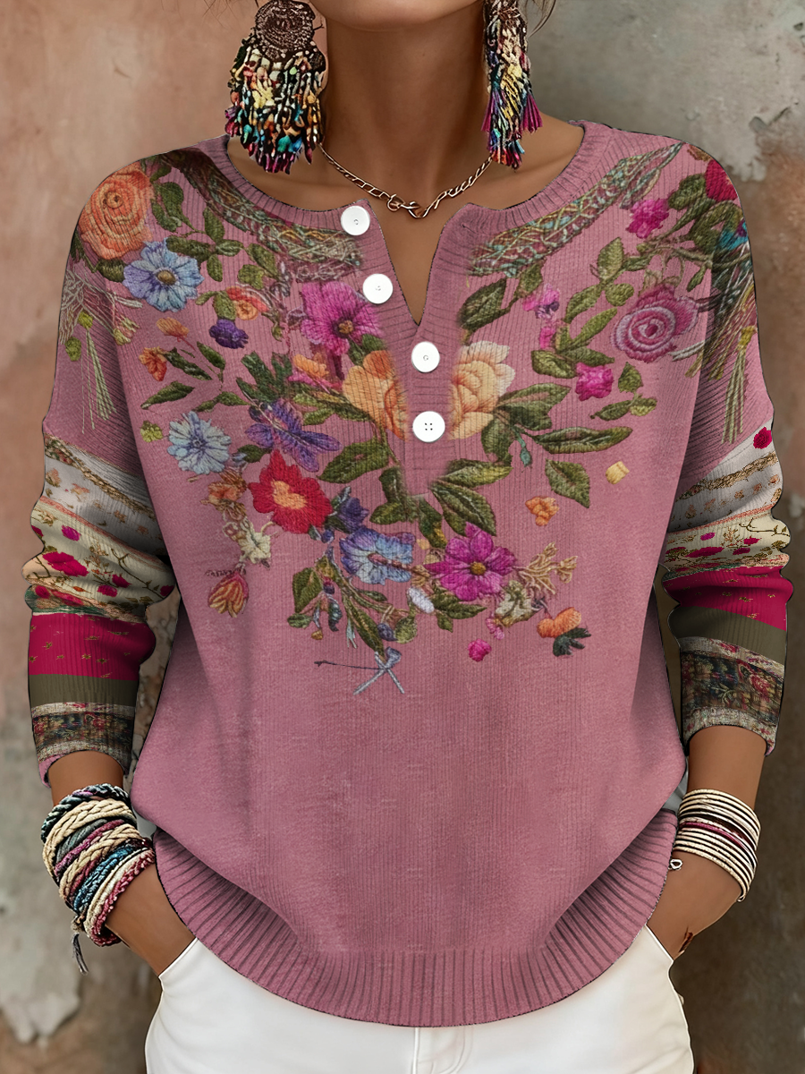 Women's Breast Cancer Awareness Floral Art Printed Tops