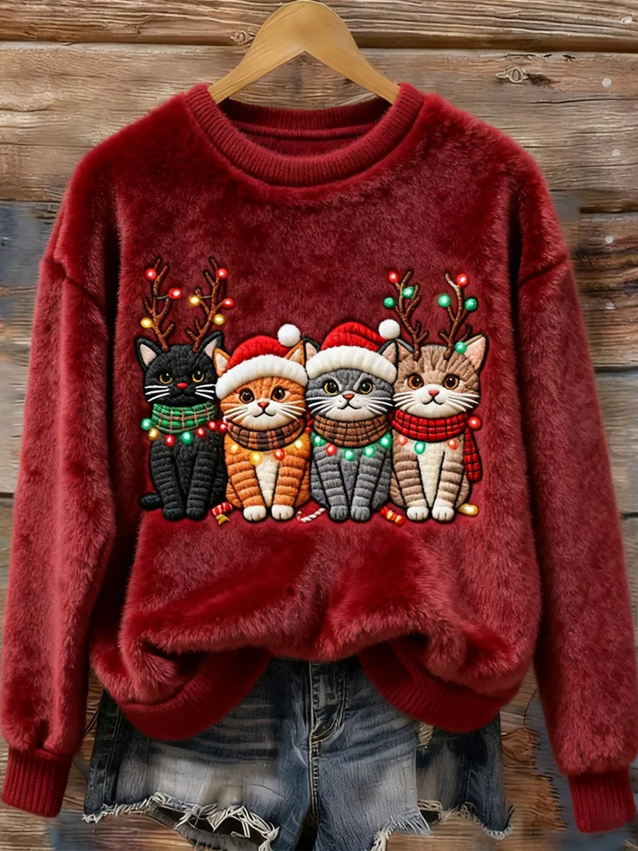 Cute Christmas Flannel Sweatshirt for Women