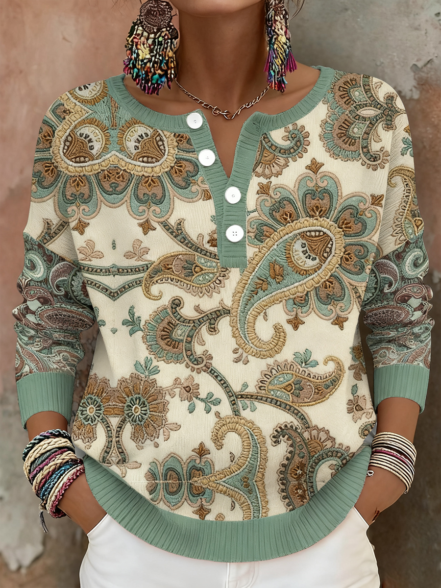 Women's Boho Bohemian Floral Art Printed Tops