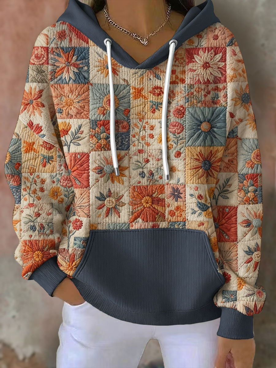 Women's Boho Bohemian Floral Art Printed Hoodie