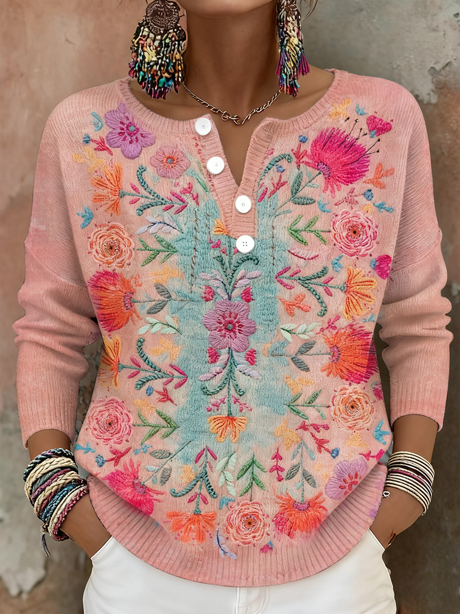 Women's Bohemian Boho Floral Art Printed Tops