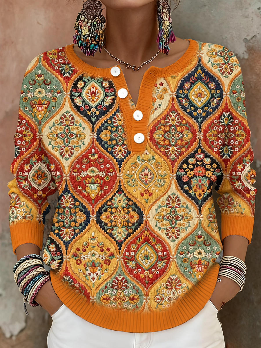 Women's Bohemian Boho Floral Art Printed Tops