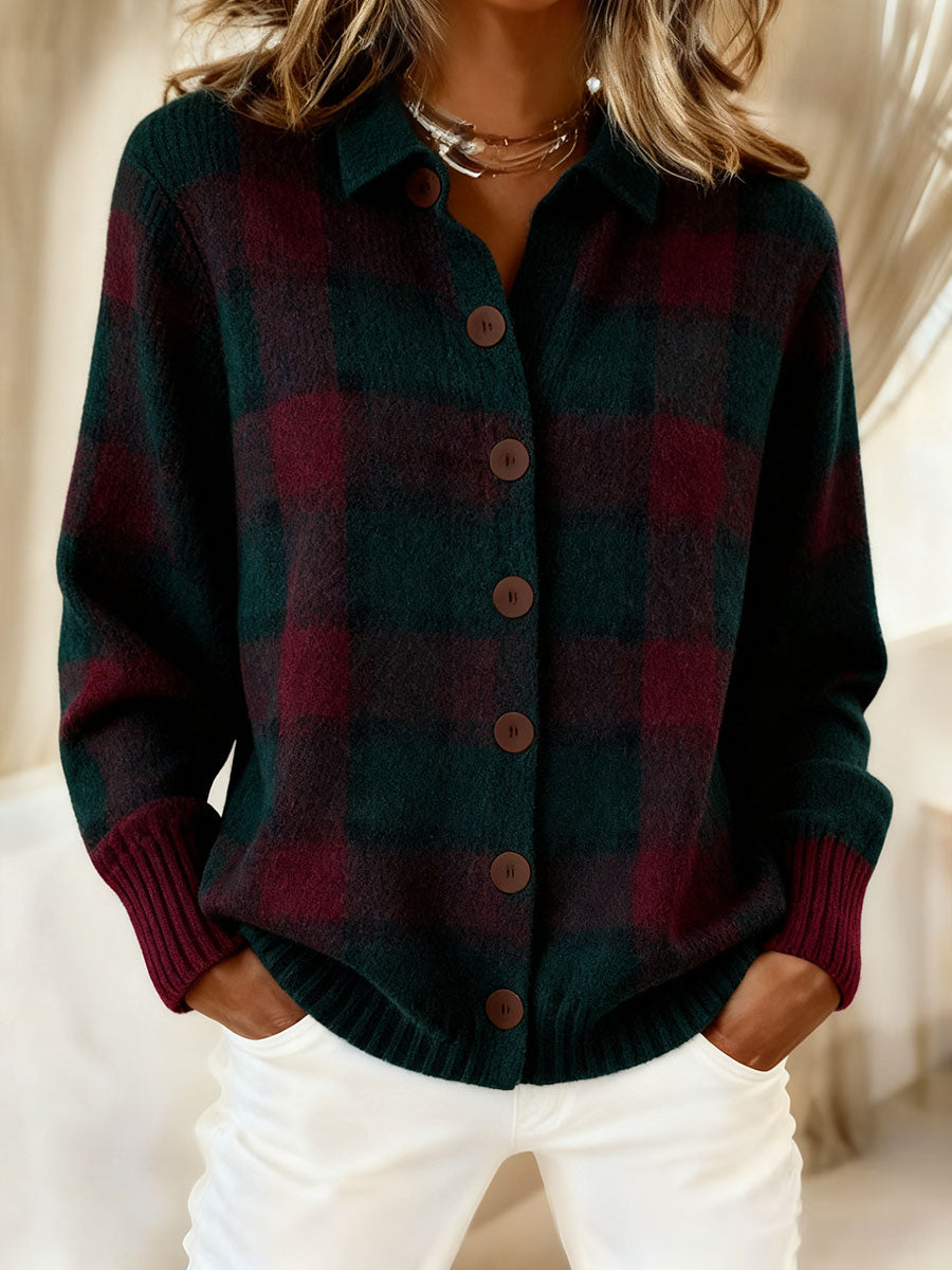Women Autumn Winter Style Plaid Art Printed Tops