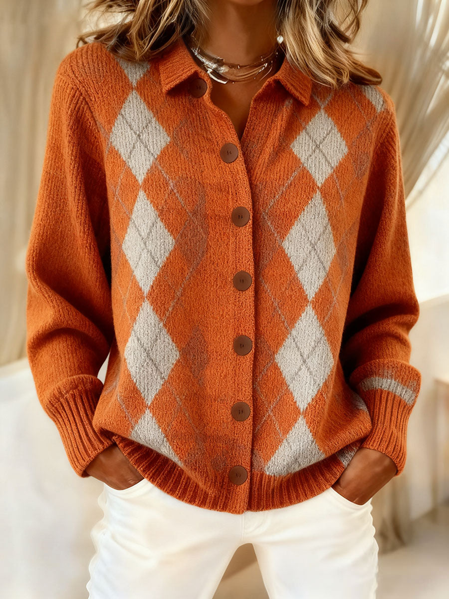 Women Autumn Winter Style Plaid Art Printed Tops